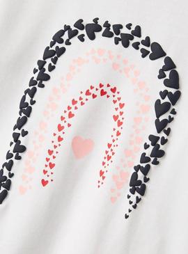 Camiseta Name It Lira branca com corações para menina.