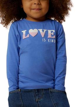 Camisola Name It Lira azul Love para menina.