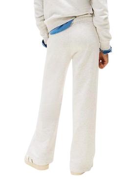 Calça Jogger Tommy Hilfiger Varsity cinza menina.