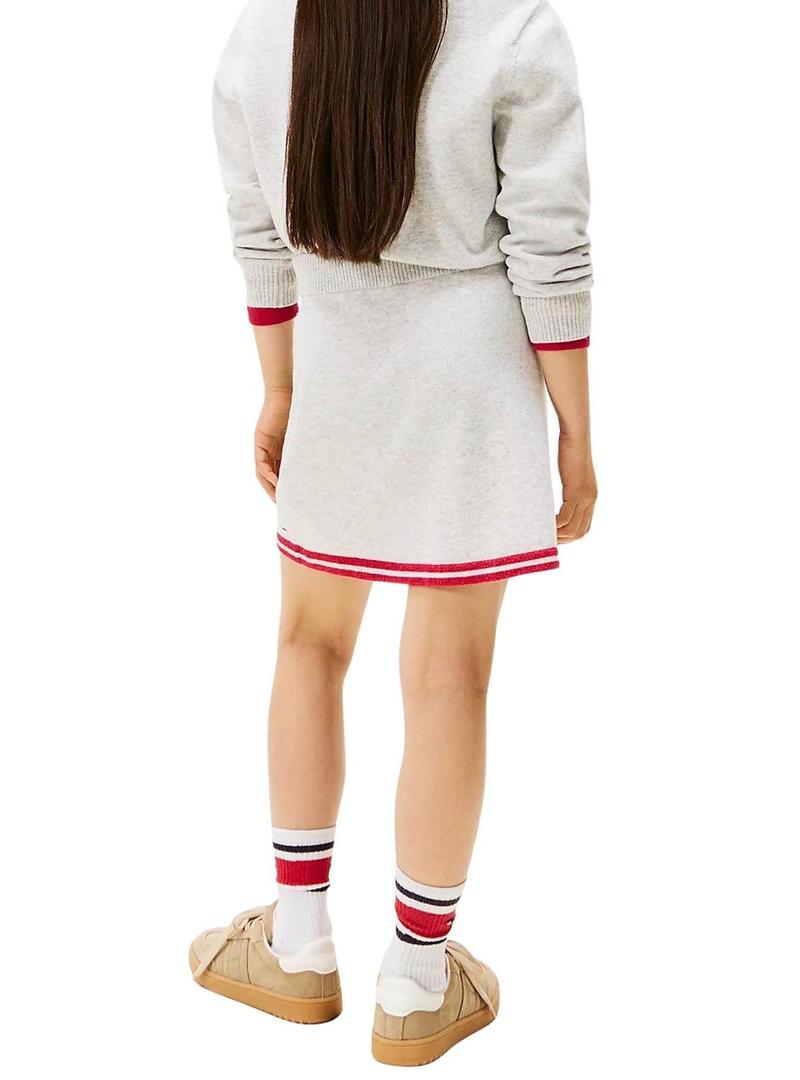 Saia Tommy Hilfiger Varsity cinza de menina
