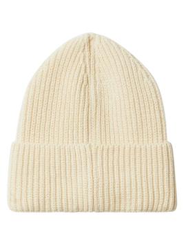 Touca Calvin Klein Monogram Rib bege para crianças.