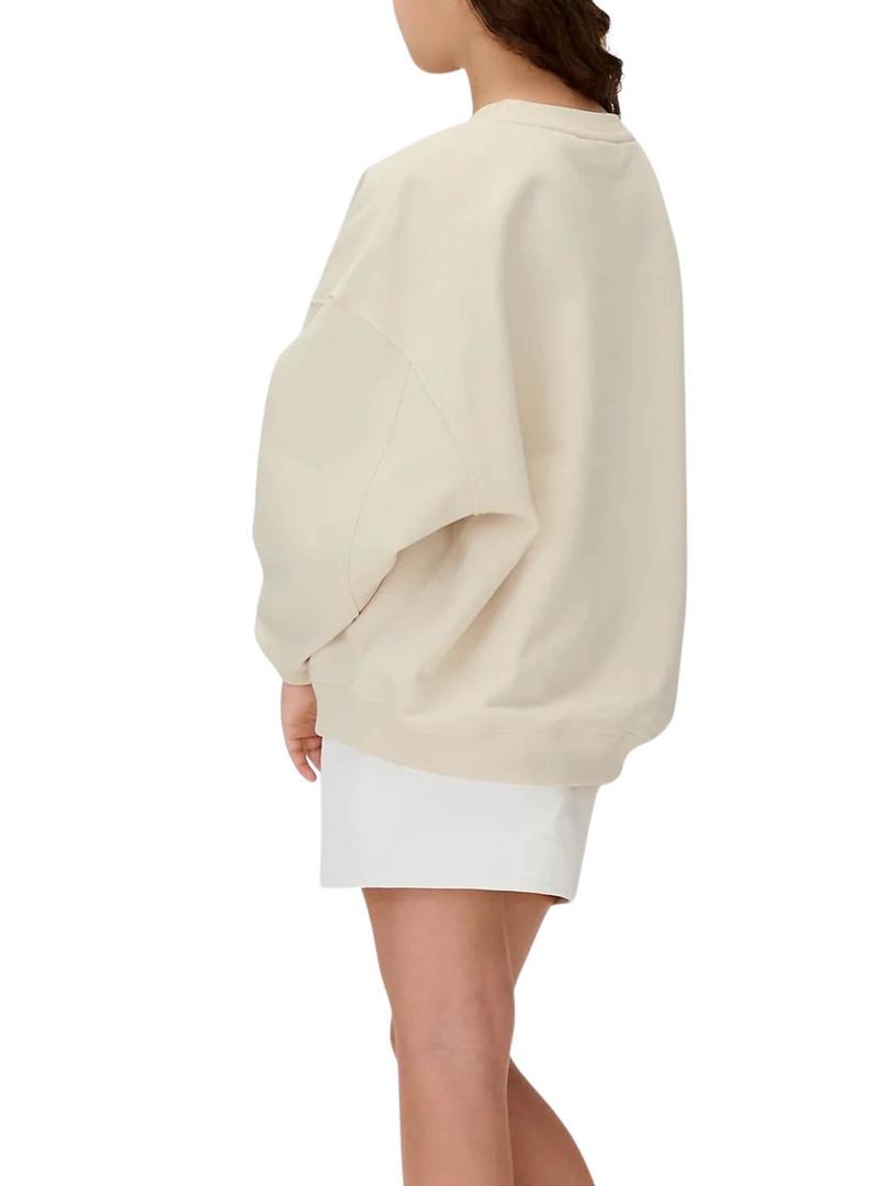 Moletom Calvin Klein Towling Monograma bege menina