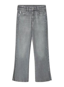 Calça jeans Pepe Jeans Willa Flare cinza para menina
