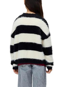 Camisola Calvin Klein às riscas em preto e branco para menina.