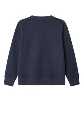 Moletom Pepe Jeans Art Crew azul marinho para meninos.