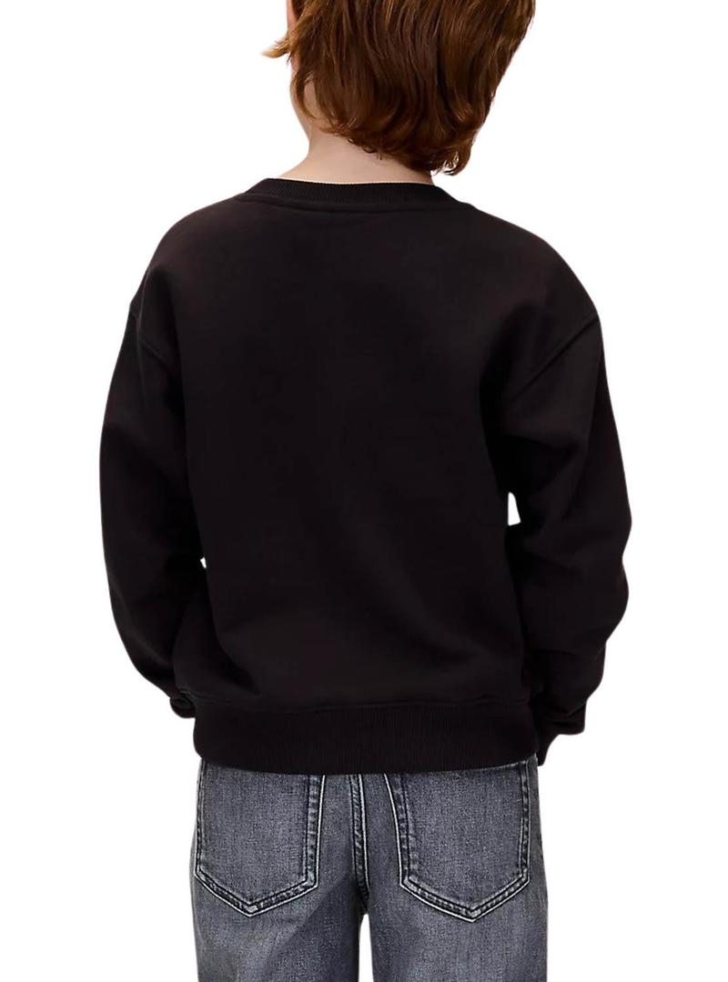 Moletom Calvin Klein com logo fotográfico preto para criança.