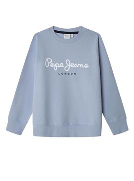 Moletom Pepe Jeans Art Crew azul para menino.