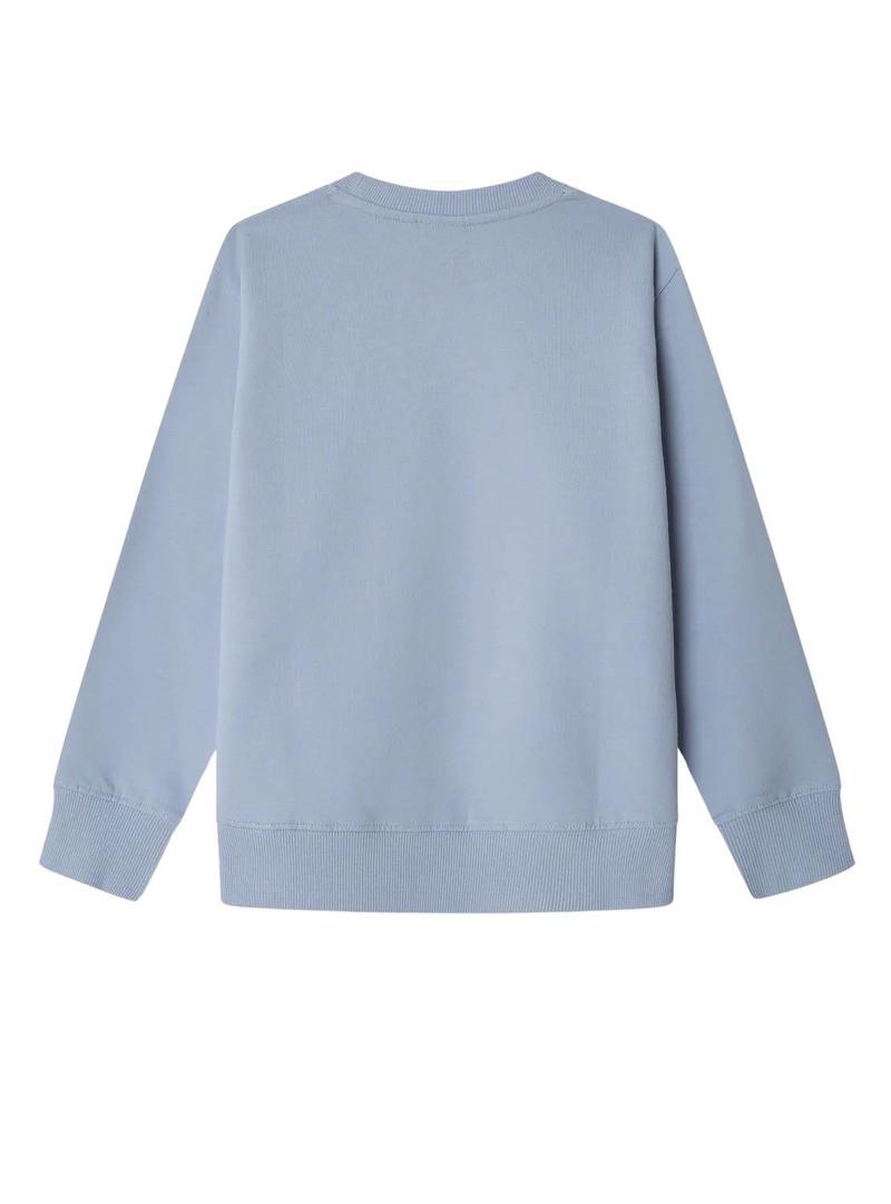 Moletom Pepe Jeans Art Crew azul para menino.