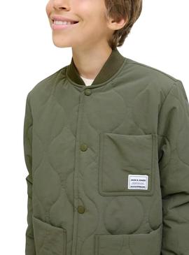 Casaco acolchoado verde para criança Jack and Jones Hero.