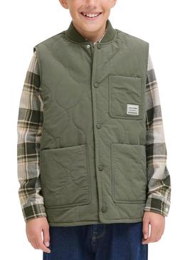 Colete acolchoado verde para criança Jack and Jones Hero.