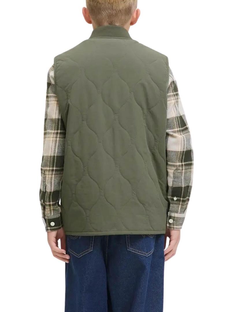 Colete acolchoado verde para criança Jack and Jones Hero.