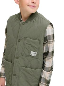 Colete acolchoado verde para criança Jack and Jones Hero.