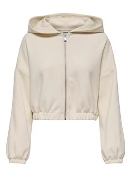 Moletom Only Scarlett bege para mulher.