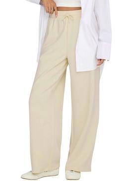 Calça Only Scarlett bege para mulher.