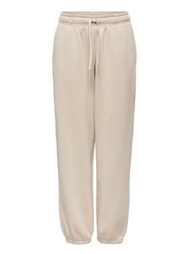 Calça Only Best bege para mulher.