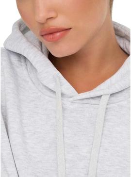 Moletom Only Best cinza com capuz para mulher