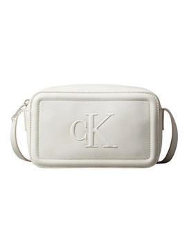 Bolsa Calvin Klein Jeans Bold Camera branca para mulher