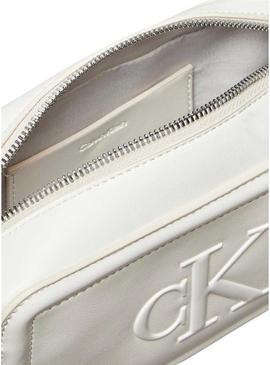 Bolsa Calvin Klein Jeans Bold Camera branca para mulher