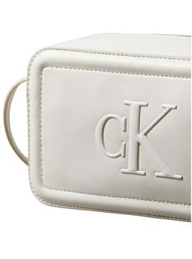 Bolsa Calvin Klein Jeans Bold Camera branca para mulher
