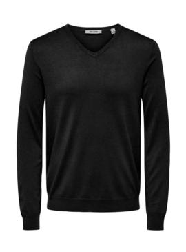 Camisola Only and Sons Wyler preta para homem.
