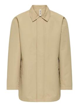 Parka Only and Sons Hall bege para homem.