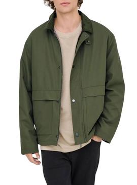 Jaqueta Only and Sons Kosmo verde para homem