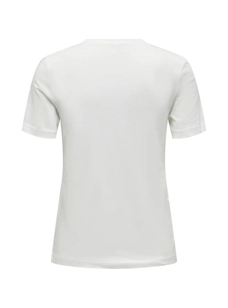 Camiseta Only Tanya Be Unique branca para mulher.