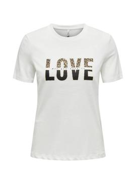 Camisa Only Tanya Love branca para mulher