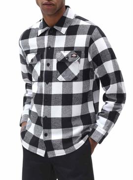 Camisa Dickies Sacramento branca e preta para homem.