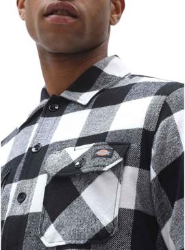 Camisa Dickies Sacramento branca e preta para homem.