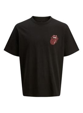 Camiseta Jack and Jones Rolling Stones preta para homem.