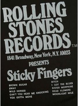 Camiseta Jack and Jones Rolling Stones preta para homem.