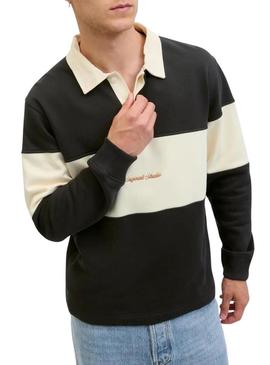 Camisa Polo Jack and Jones Norrebro azul e bege para homem