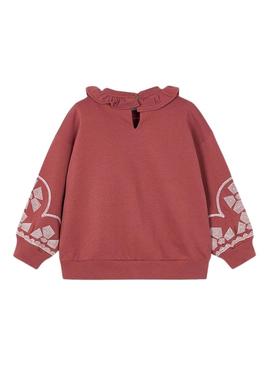 Blusa de gola com babados granate da Mayoral para menina