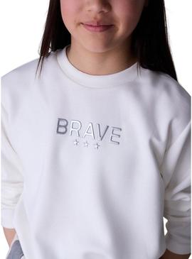 Moletom Mayoral Brave branco para menina