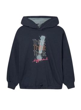 Moletom longo azul marinho Mayoral para menina