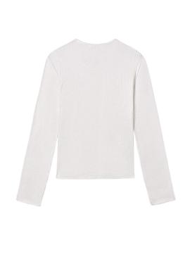 Camiseta Mayoral canale cut out branca para menina.