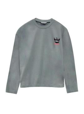 Camiseta Mayoral oversize verde para menina.