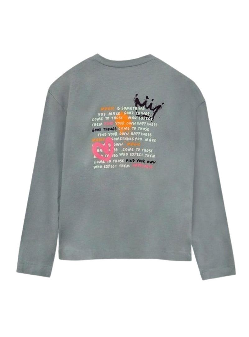 Camiseta Mayoral oversize verde para menina.