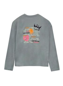 Camiseta Mayoral oversize verde para menina.