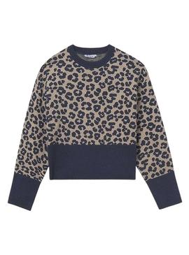 Camisola Mayoral de leopardo para menina.