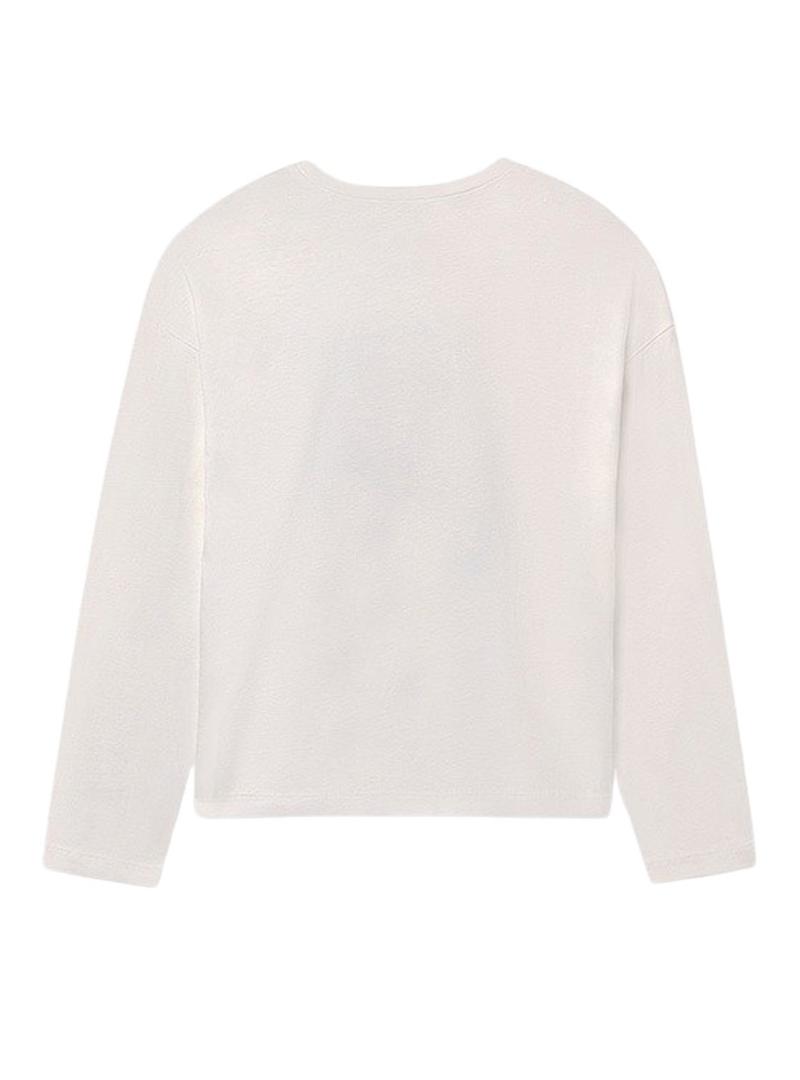 Camisa Mayoral flor branca para menina.