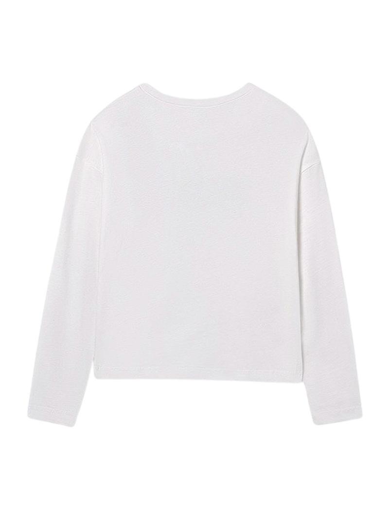 Camiseta Mayoral básica letras branca para menina.