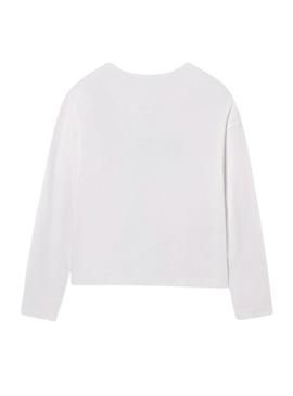 Camiseta Mayoral básica letras branca para menina.