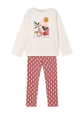 Conjunto Maio leggings estampados e camiseta para menina.