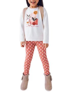 Conjunto Maio leggings estampados e camiseta para menina.
