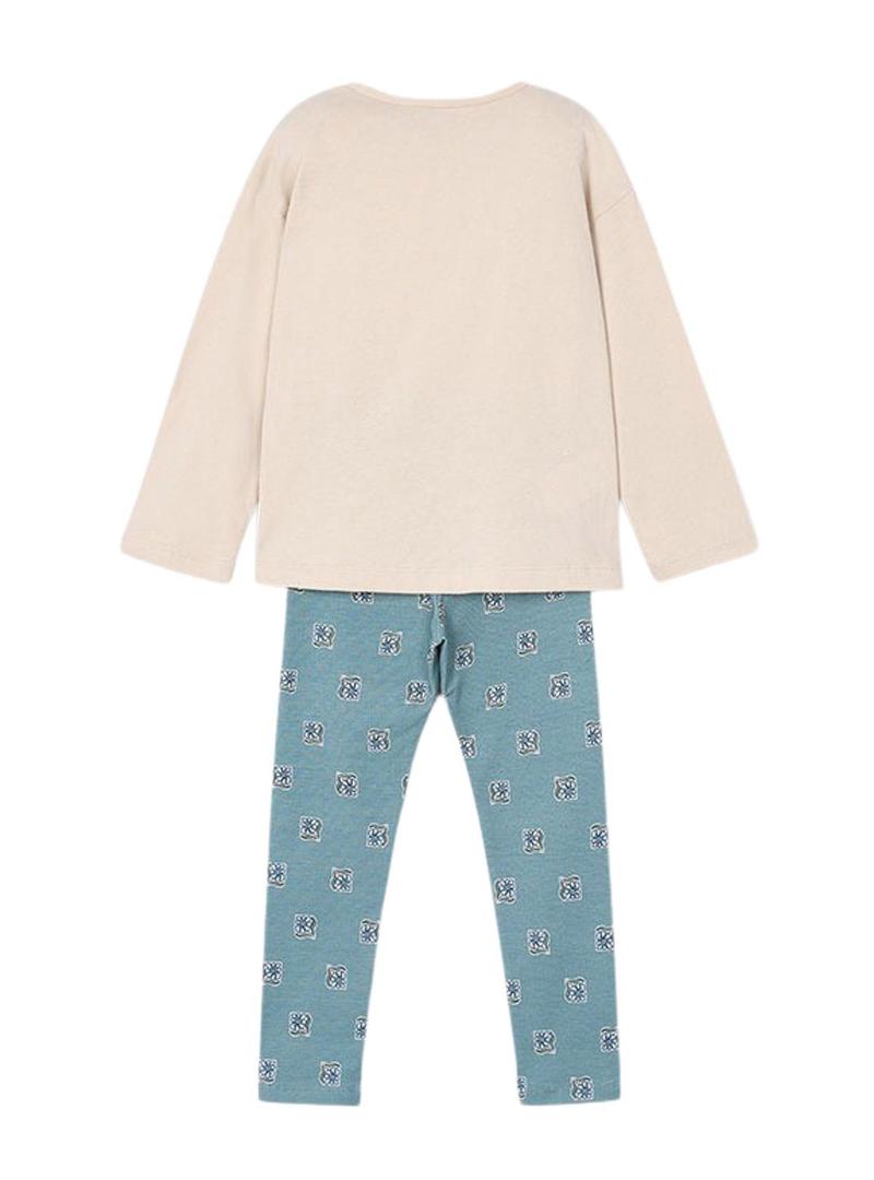 Conjunto Mayoral legging azul e camiseta para menina