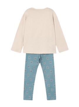 Conjunto Mayoral legging azul e camiseta para menina