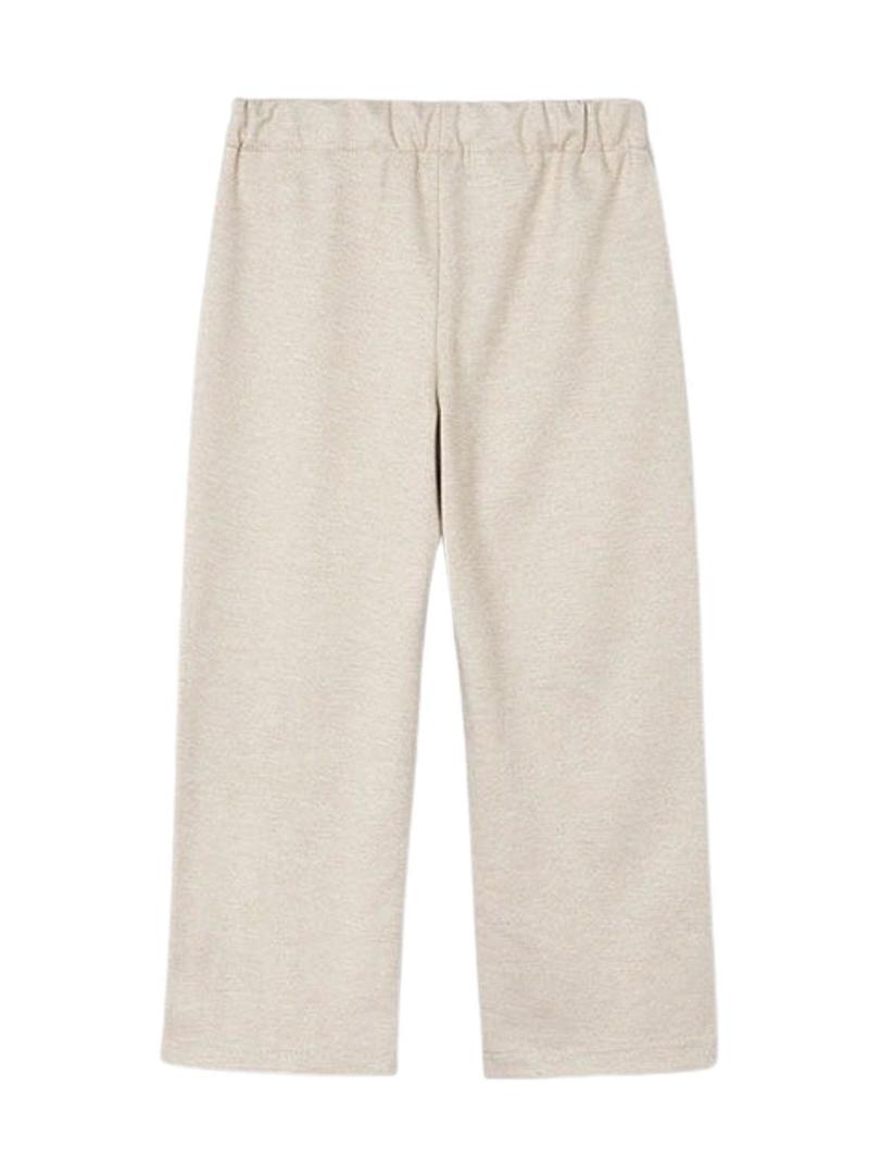 Calça Mayoral de malha com pregas em bege para menina.