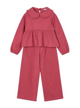 Conjunto Mayoral calça e blusa granate menina